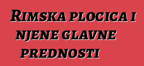 Rimska pločica i njene glavne prednosti