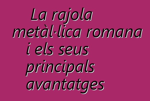 La rajola metàl·lica romana i els seus principals avantatges