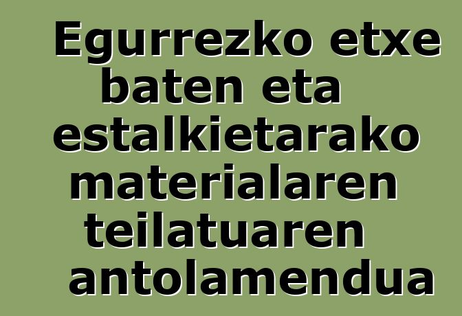 Egurrezko etxe baten eta estalkietarako materialaren teilatuaren antolamendua