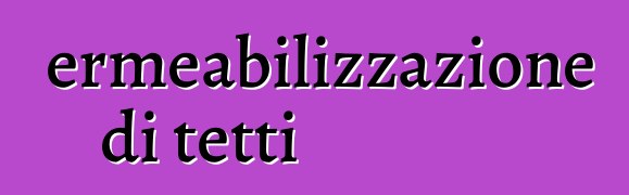 Impermeabilizzazione di tetti