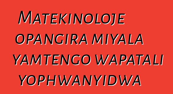 Matekinoloje opangira miyala yamtengo wapatali yophwanyidwa