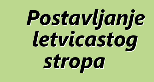 Postavljanje letvičastog stropa