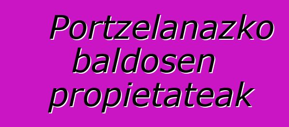 Portzelanazko baldosen propietateak