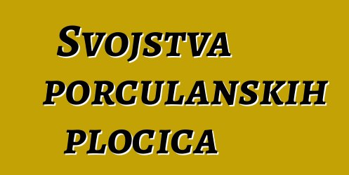 Svojstva porculanskih pločica