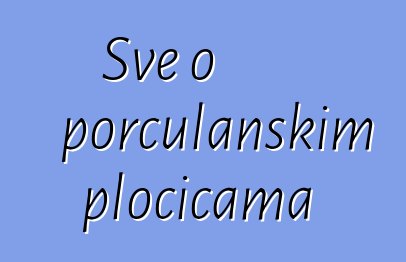 Sve o porculanskim pločicama