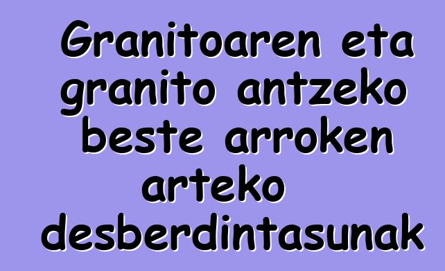 Granitoaren eta granito antzeko beste arroken arteko desberdintasunak