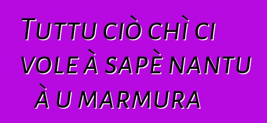 Tuttu ciò chì ci vole à sapè nantu à u marmura