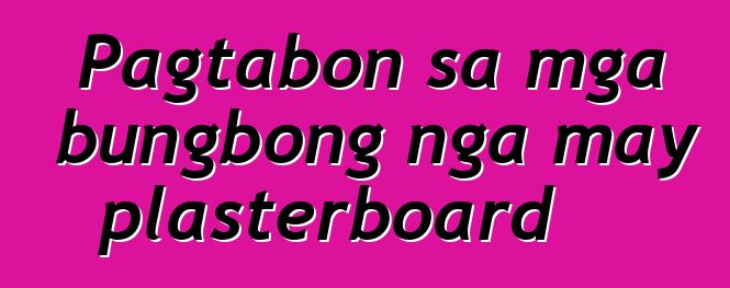 Pagtabon sa mga bungbong nga may plasterboard