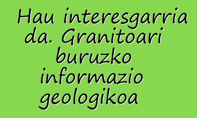 Hau interesgarria da. Granitoari buruzko informazio geologikoa