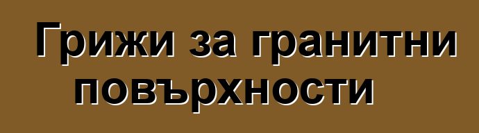 Грижи за гранитни повърхности