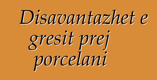 Disavantazhet e gresit prej porcelani