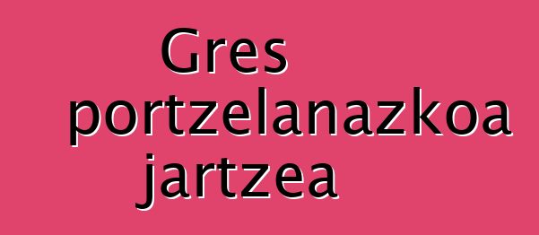 Gres portzelanazkoa jartzea