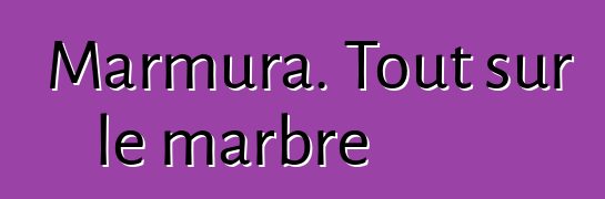 Marmura. Tout sur le marbre