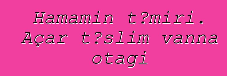 Hamamın təmiri. Açar təslim vanna otağı