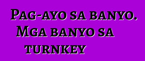 Pag-ayo sa banyo. Mga banyo sa turnkey