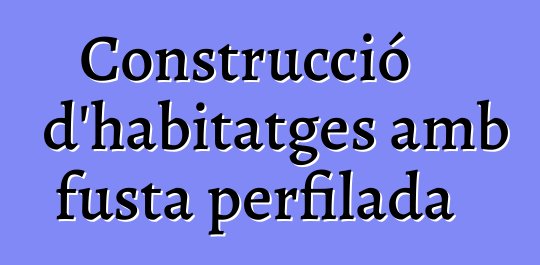 Construcció d'habitatges amb fusta perfilada