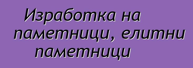 Изработка на паметници, елитни паметници