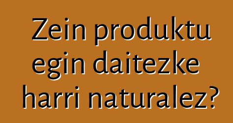 Zein produktu egin daitezke harri naturalez?