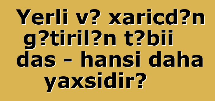 Yerli və xaricdən gətirilən təbii daş - hansı daha yaxşıdır?