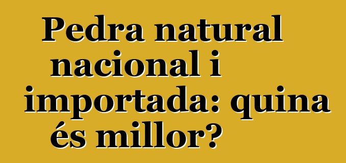 Pedra natural nacional i importada: quina és millor?