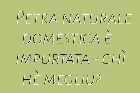 Petra naturale domestica è impurtata - chì hè megliu?