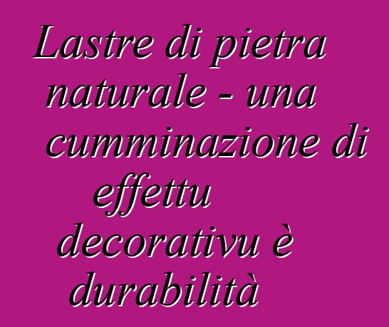 Lastre di pietra naturale - una cumminazione di effettu decorativu è durabilità