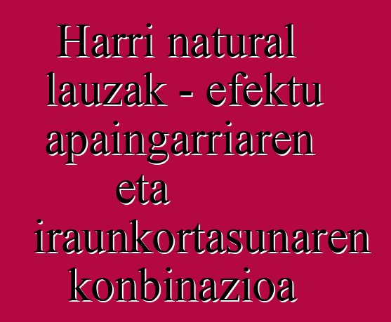 Harri natural lauzak - efektu apaingarriaren eta iraunkortasunaren konbinazioa