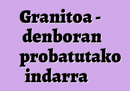 Granitoa - denboran probatutako indarra