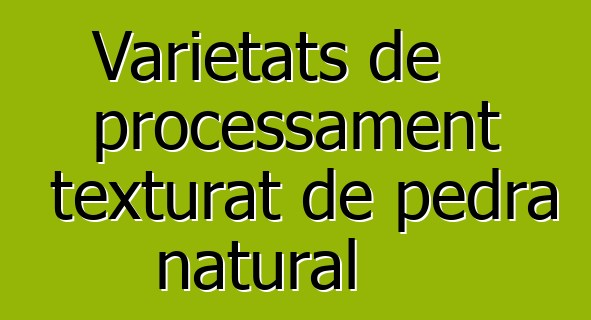 Varietats de processament texturat de pedra natural