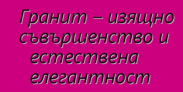 Гранит – изящно съвършенство и естествена елегантност