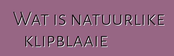 Wat is natuurlike klipblaaie