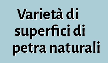 Varietà di superfici di petra naturali