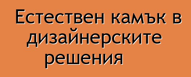 Естествен камък в дизайнерските решения