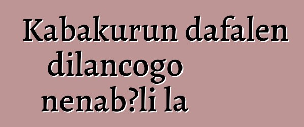 Kabakurun dafalen dilancogo ɲɛnabɔli la