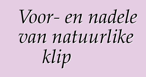 Voor- en nadele van natuurlike klip