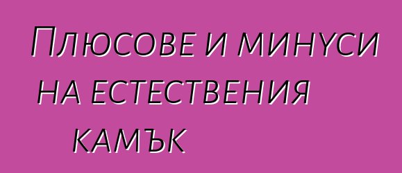 Плюсове и минуси на естествения камък