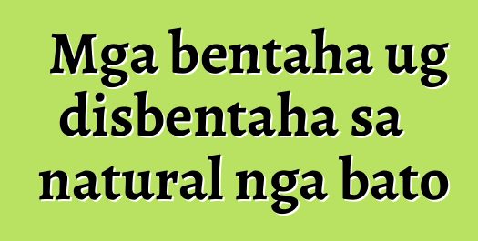 Mga bentaha ug disbentaha sa natural nga bato