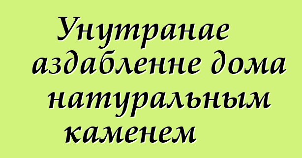 Унутранае аздабленне дома натуральным каменем