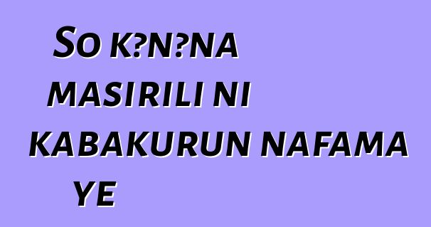 So kɔnɔna masirili ni kabakurun nafama ye