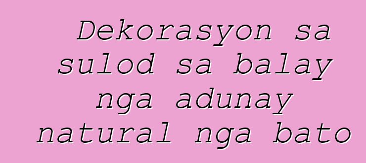 Dekorasyon sa sulod sa balay nga adunay natural nga bato