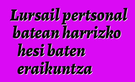 Lursail pertsonal batean harrizko hesi baten eraikuntza