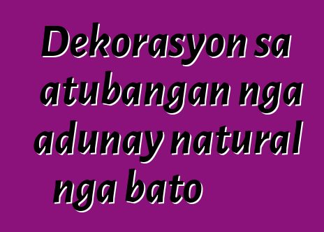 Dekorasyon sa atubangan nga adunay natural nga bato