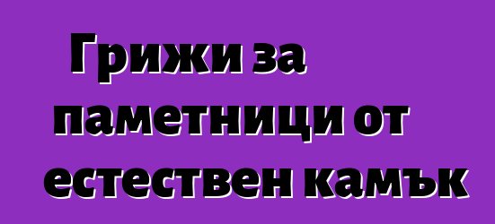 Грижи за паметници от естествен камък