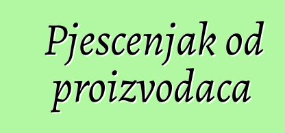 Pješčenjak od proizvođača