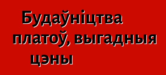 Будаўніцтва платоў, выгадныя цэны