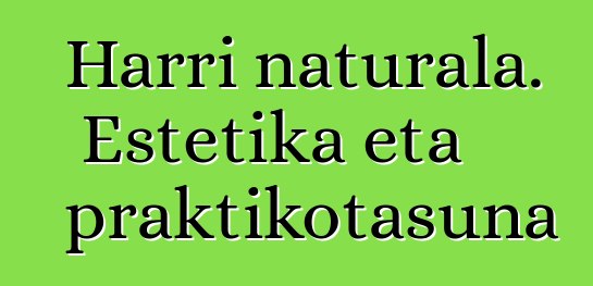 Harri naturala. Estetika eta praktikotasuna