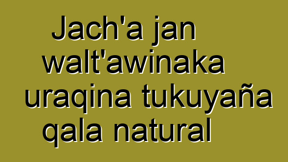 Jach’a jan walt’awinaka uraqina tukuyaña qala natural