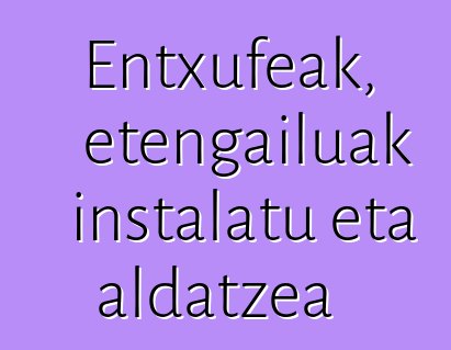 Entxufeak, etengailuak instalatu eta aldatzea