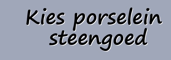 Kies porselein steengoed