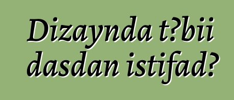 Dizaynda təbii daşdan istifadə